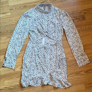 Missguided Black and White Speckled Long Sleeve Dress